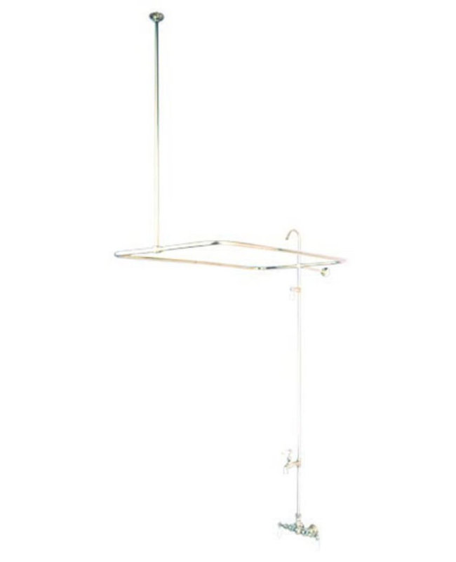 Kingston Brass Vintage Three-Handle 2-Hole Tub Wall Mount Clawfoot Tub Faucet with Shower Enclosure, Oil Rubbed Bronze