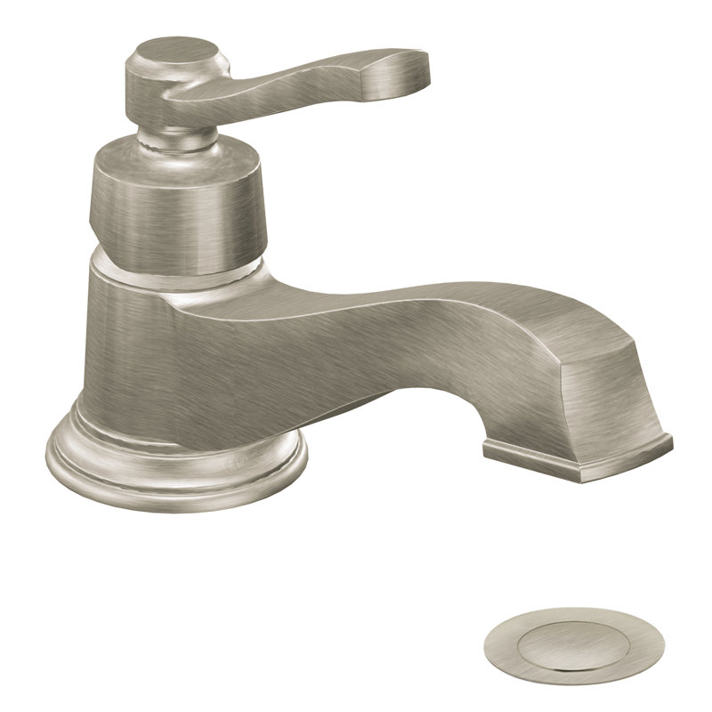 Robinet de salle de bain monocorps à arche basse avec drain Rothbury, Nickel brossé