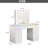 Pre-assembled Vanity Set with High-Definition Glass Top, LED Mirror, Power Outlet, 13 Drawers & Crystal Knobs-894317933