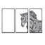 Portrait d'un cheval - ensemble d'art mural sur toile traditionnel encadré de 3-498170751-498170736