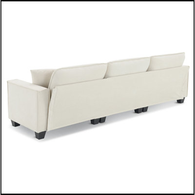 100*59" Modern Convertible Sectional Sofa,L-Shaped Reversible Couch Set With Free Pillows,4 Seat Suede Velvet Sleeper Sofa With Ottoman For Living Room,Apartment,Office