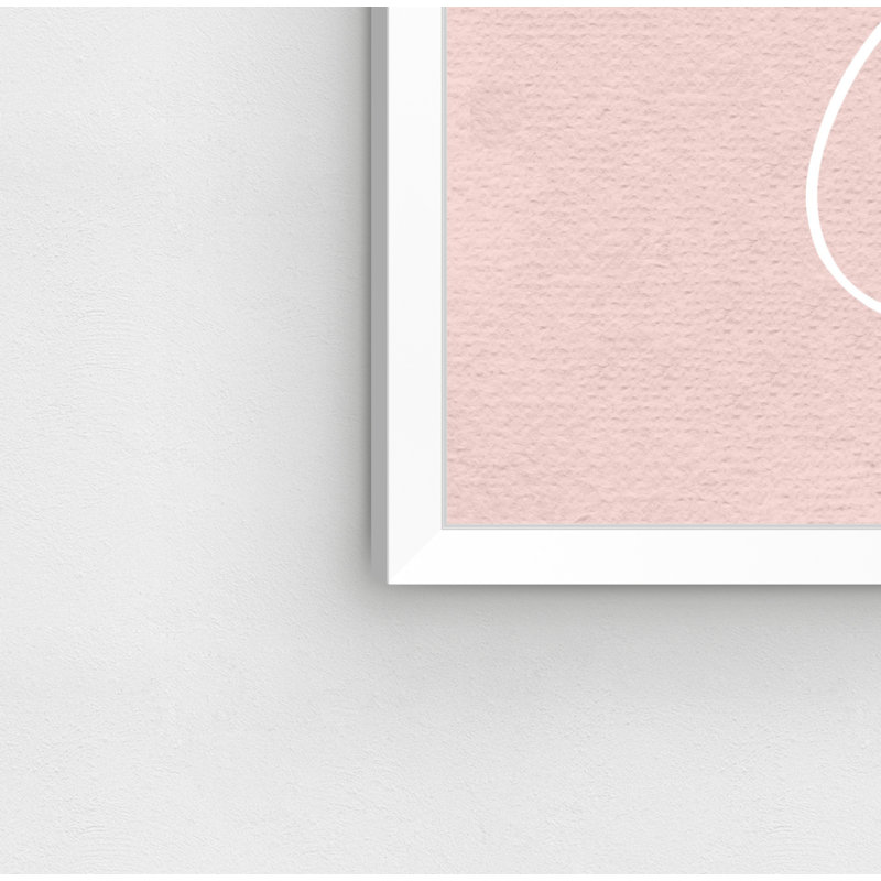 " A Girl With Goals Blush ", 18" H x 18" W x 0.5" D, White Framed