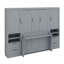 Grand lit escamotable mural avec placard, tiroirs et tablettes, gris-1758953961-1769364313