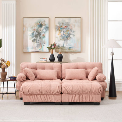 U Shaped Modular Sectional Sofa With Cloud Comfort And Round Armrests