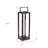 25" Black And Brown Metal And Solid Wood Tabletop Lantern Candle Holder