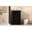 Meuble-lavabo contemporain noir de 20,1 po avec lavabo intégré, rangement à une porte, charnières à fermeture en douceur, tablette réglable, meuble-lavabo autoportant en pin massif et planches 20 po