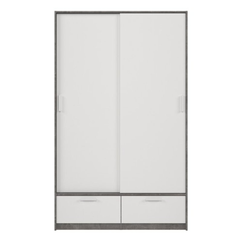 Lashuna 2 Door Manufactured Wood Wardrobe, White/Gray