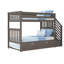 Lit superposé simple au-dessus de simple en bois massif avec lit gigogne Northfield-820252210