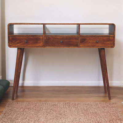 Console en bois massif à trois courbes châtaignier