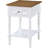 Country Oxford End Table With Built-In Charging Station, Dual Outlets, USB Ports, And Extended Power Cord