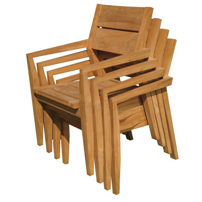 Chaise de patio empilable en teck Vellore
