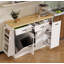 Buffet de rangement multifonctionnel, rangement pour poubelle, armoire à porte coulissante et support à épices à 3 niveaux, îlot de cuisine pour la cuisine, la salle à manger-89941522