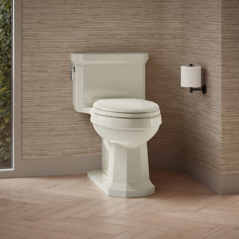 Kathryn™ 1.28 GPF Water Efficient Elongated One-Piece toilet (Seat Included), Cashmere