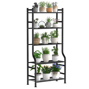 5 Tier Plant Stand for Indoor and Outdoor, Metal Material with Large Capacity, Waterproof and Durable for Multiple Scenes