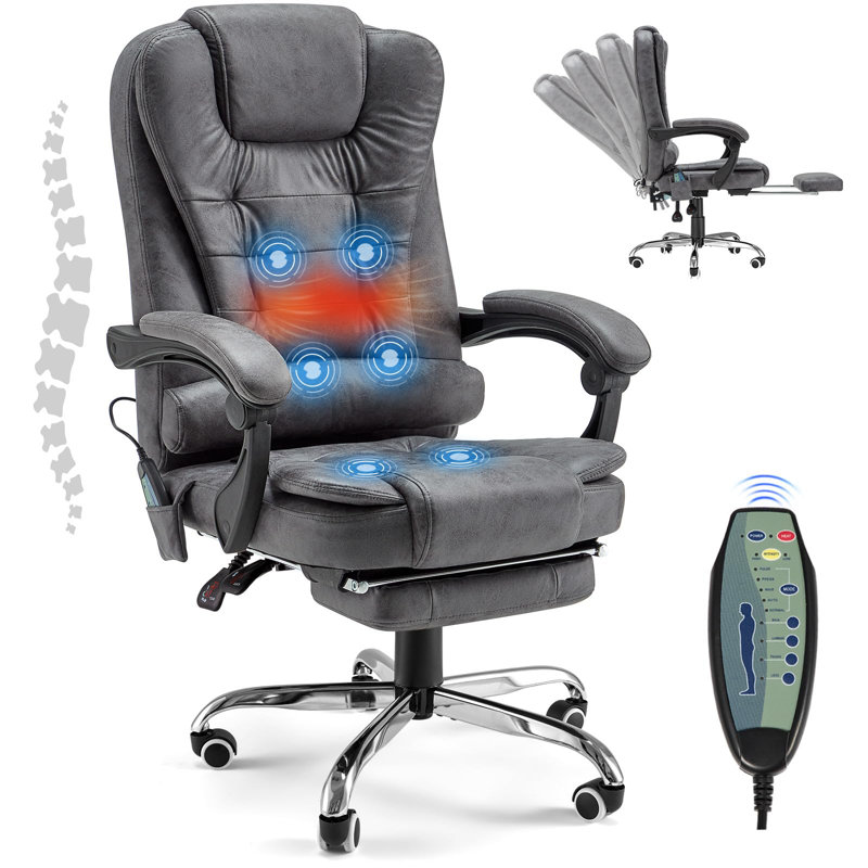 Office Chair With 7 Point Vibrating Massage&Heat Functions, Gray