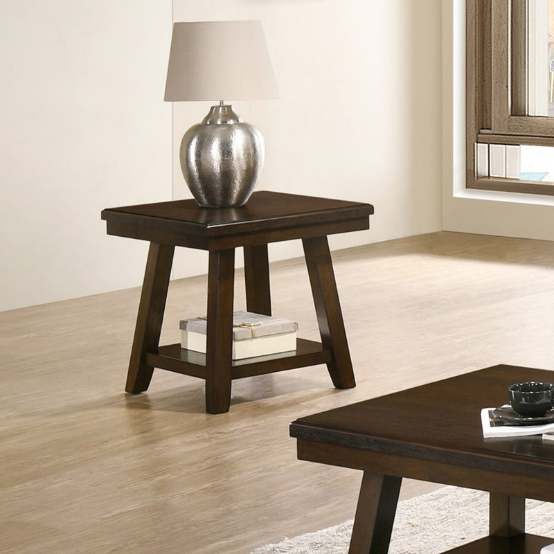 Rectangular End Table In Dark Espresso, Traditional End Table