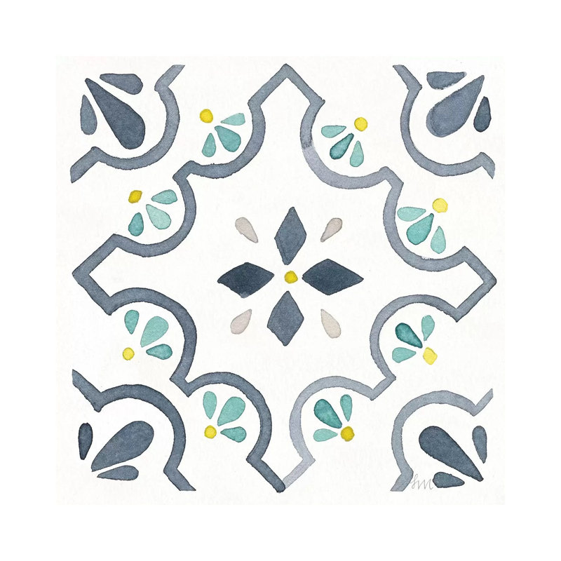 Garden Getaway Tile II White by Laura Marshall - Wrapped Canvas Painting, 45.72 cm H x 45.72 cm W