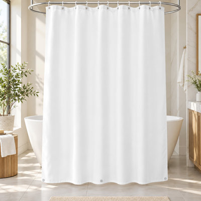 Doublure de rideau de douche imperméable 72 po x 72 po avec ourlet magnétique blanc