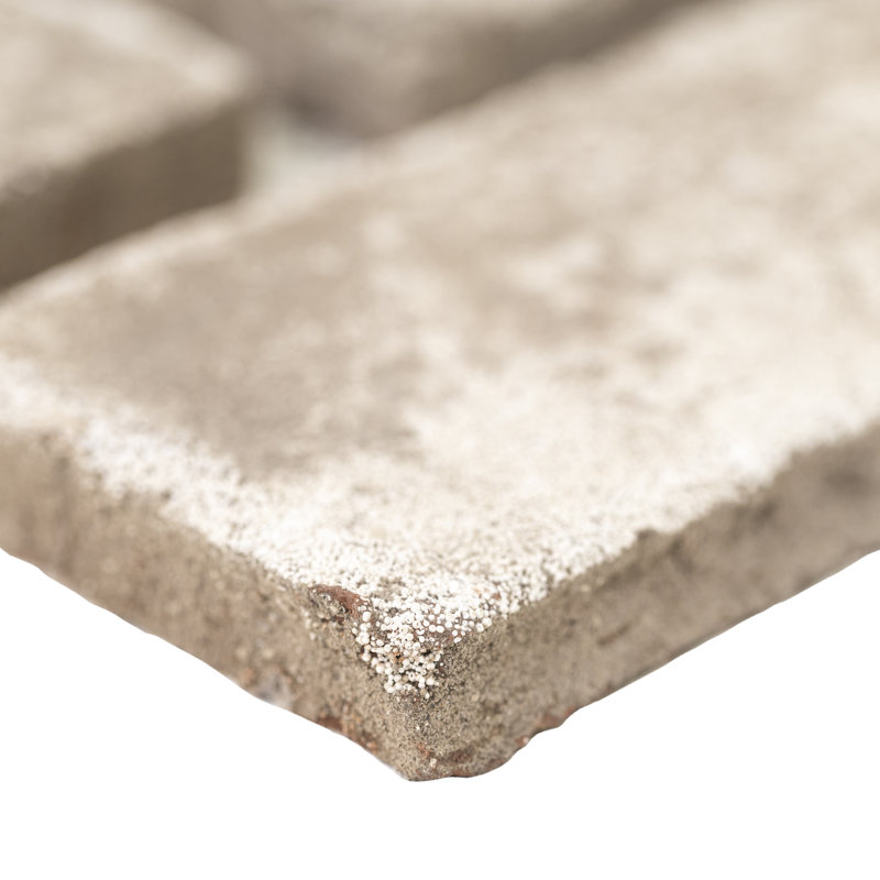 Doverton Gray 12 in. x 15 in. Natural Textured Clay Brick Mosaic Floor and Wall Tile, Doverton Gray