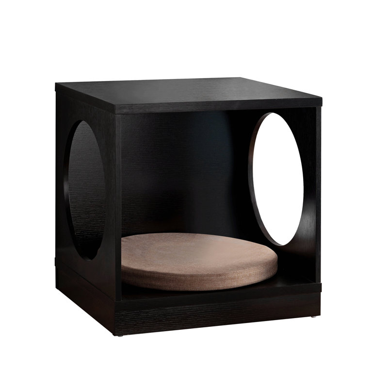 Circle Design Comfortable Pet End Table With Removable Mat In Red Cocoa
