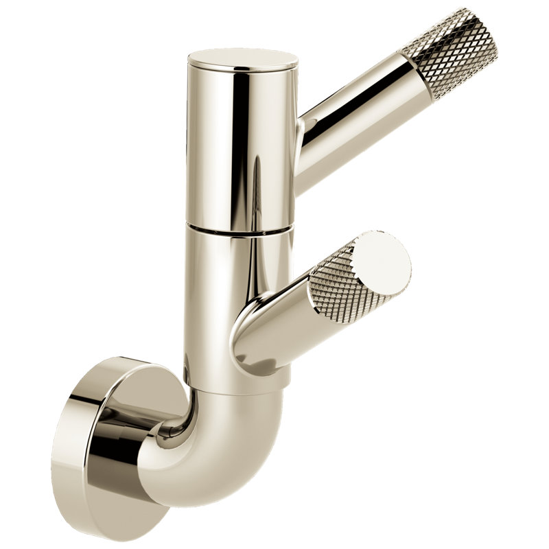 Litze Rotating Double Robe Hook, Polished Nickel