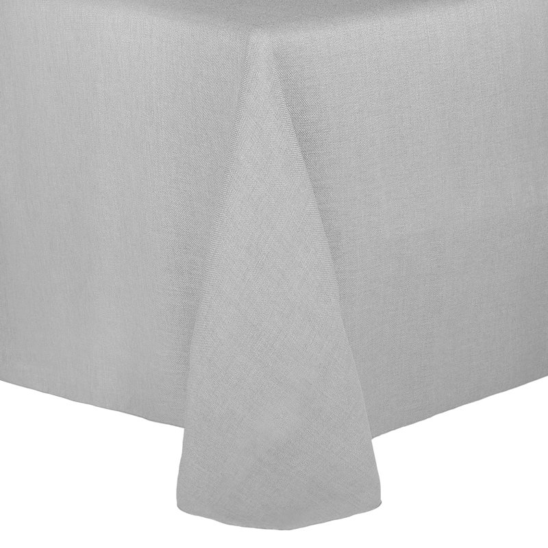 Ultimate Textile Oval Tablecloth, 10, Silver, 102" x 60"