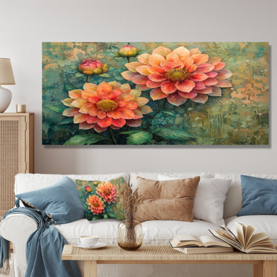 Vintage Dalia Spring Symphony II - Dahlia Canvas Wall Art