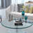32" Inch Round Tempered Glass Table Top Clear Glass 2/5 Inch Thick Beveled Polished Edge