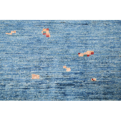 Tapis abstrait en laine fait à la main 6 x 8