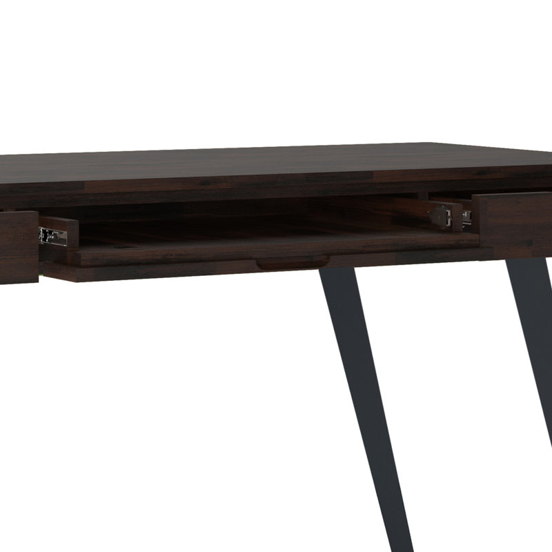 Lowry Industrial Urban Desk in Distressed Hickory Brown with Keyboard Tray