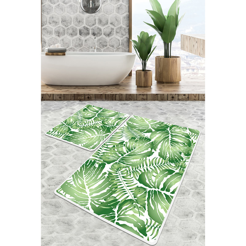 Antibacterial Bathmat Set (2 Pieces), Soft Polyester, 23.6 x 39.4 inches & 19.7 x 23.6 inches | Non-Slip Underside, 700 g/m² | Machine Washable, Perfect for Bathroom Comfort & Safety, Luxurious Feel