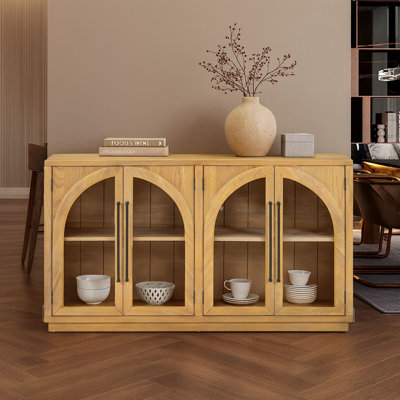 Buffet de rangement sur pied en bois 4 portes Retro
