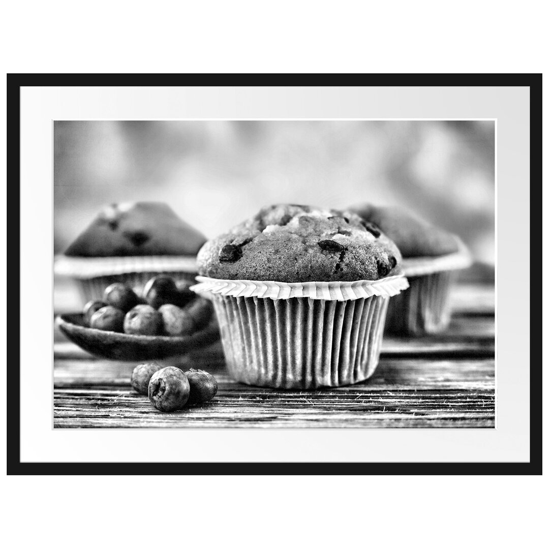 Gerahmtes Poster Muffins Blaubeeren