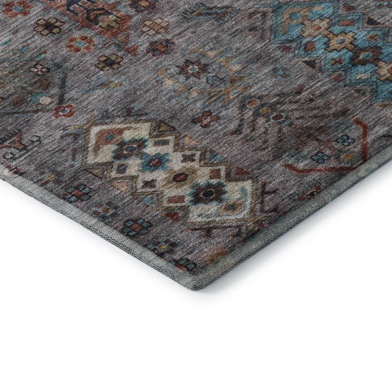 Tapis lavable à la machine de qualité supérieure Mayfield AMF2047, Gris, 1 pi 8 po x 2 pi 6 po