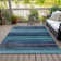 Machine Washable Indoor/Outdoor Xhevrie Teal Rug