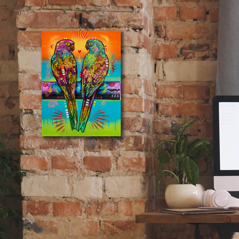 «Aminal Bebees - Happy tweers» par Dean Russo, art mural sur toile, H 16 po x l 12 po x P 0,75 po
