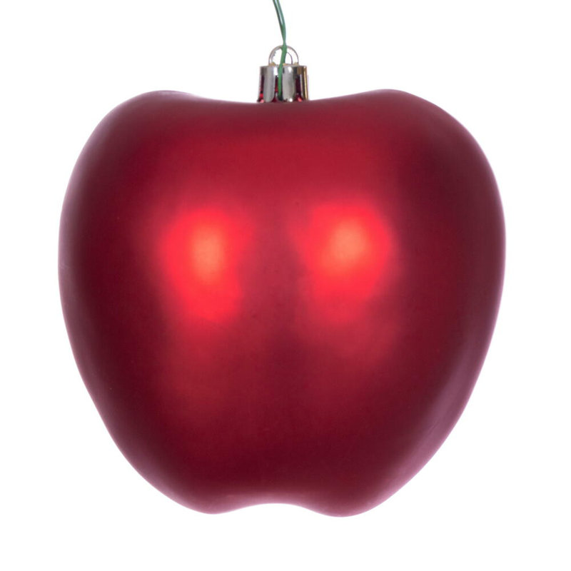 Ornement en forme de pomme de 4 po. Chaque sac comprend six ornements.