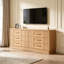 Commode 6 tiroirs pour chambre à coucher, grande commode en bois de chêne