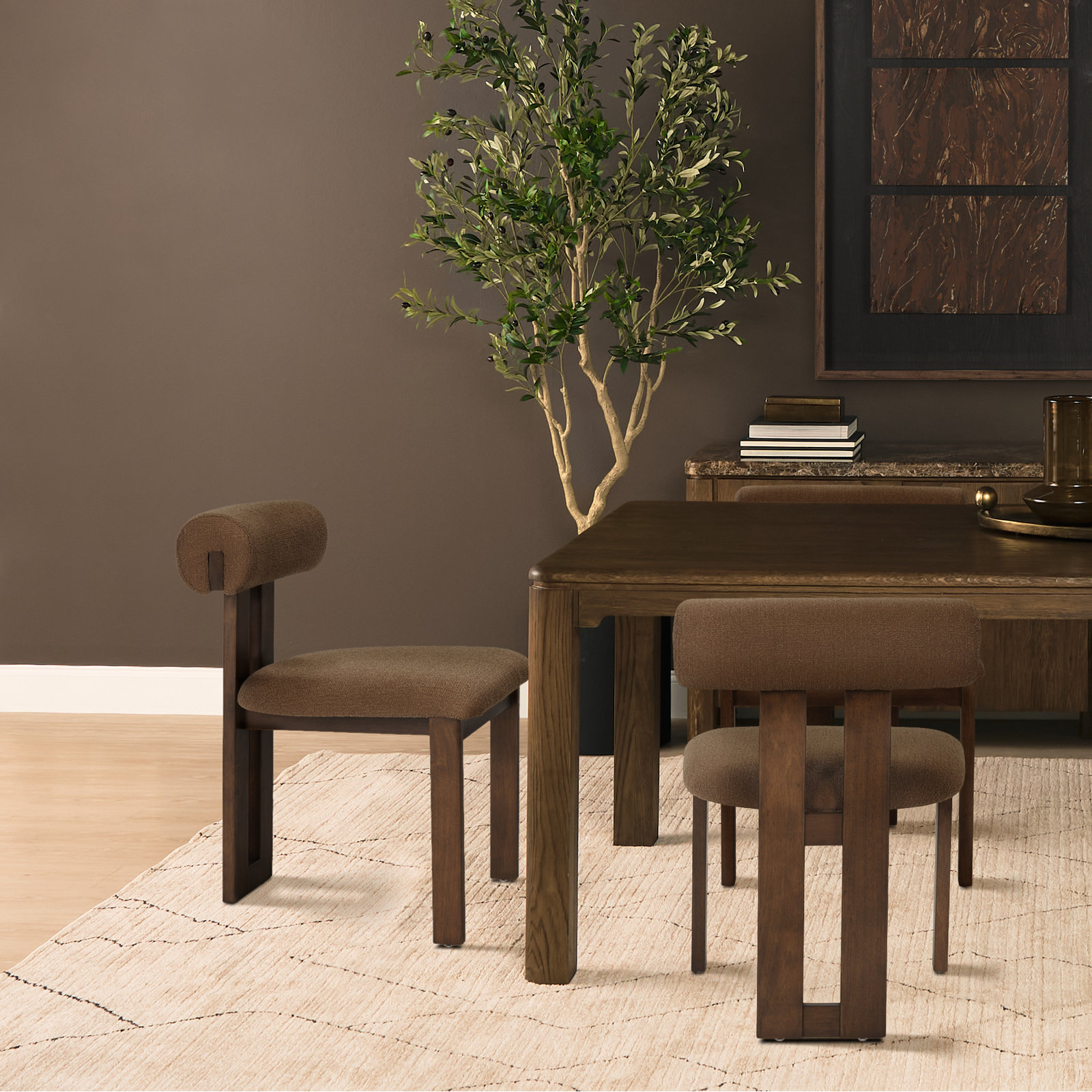 Ardith Oak Dining Chair, Brown, Medium Brown