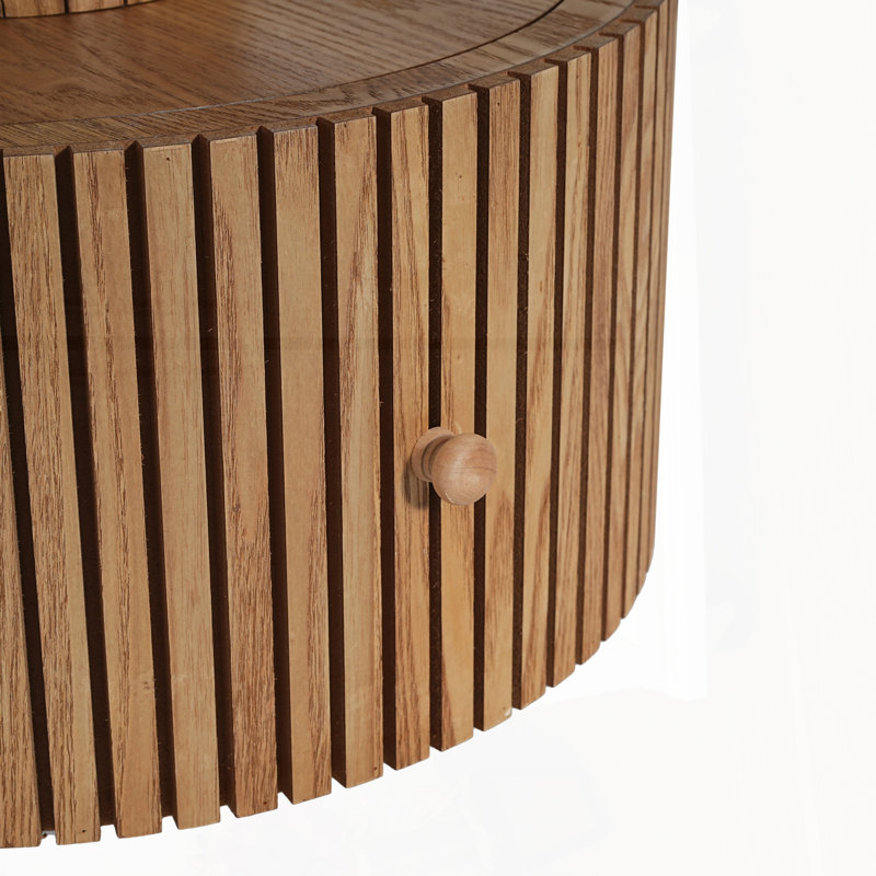 Table d'appoint unique à trèfle à quatre feuilles pour le salon, la chambre à coucher et les petits espaces - Table d'appoint avec base en bois et rangement