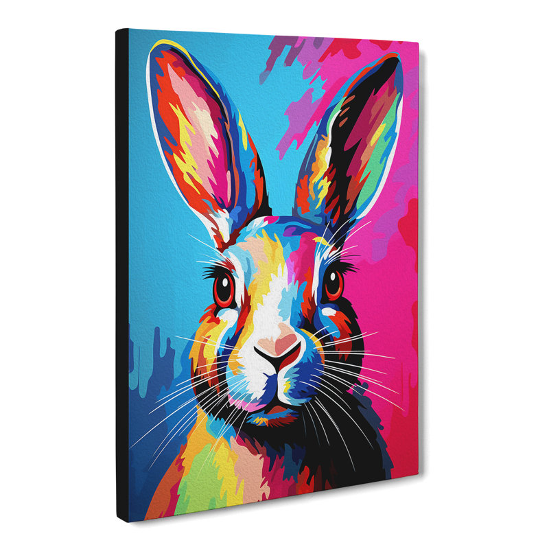 Rabbit Pop - Wrapped Canvas Print, 50cm H x 35cm W x 3cm D