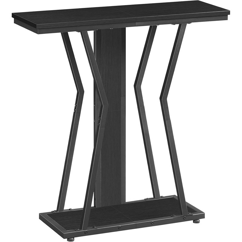 Console moderne, petite table d'entrée de 29,5 po avec rangement, canapé à 2 niveaux derrière le canapé, style moderne, pour salon, couloir, vestibule, chambre à coucher, noir