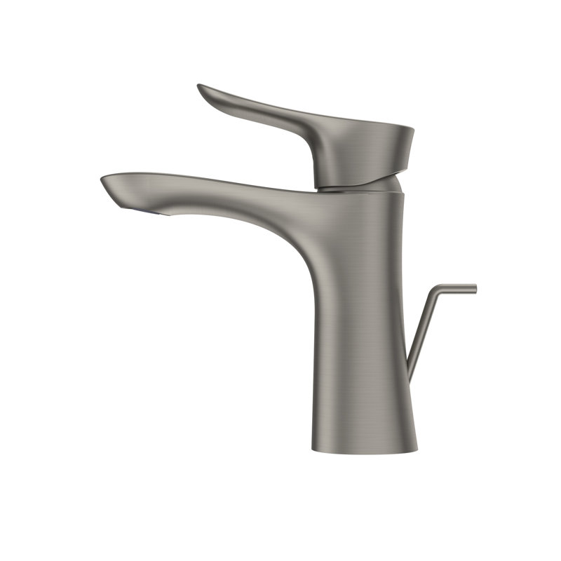 Polished Nickel Single Hole Bathroom Faucet with Drain Assembly