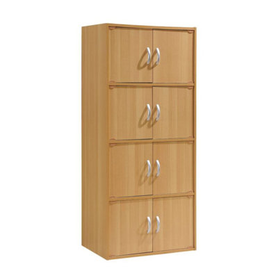 Armoire de rangement polyvalente 8 portes Hodedah pour la maison et le bureau