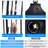 Large Outdoor Pendant Light Fixtures 3-light, 15'' Dusk To Dawn Exterior Hanging Lantern Porch Light Adjustable, Black Hanging Lamp Farmhouse Exterior Chandelier Ceiling Mount For Entrance Patio