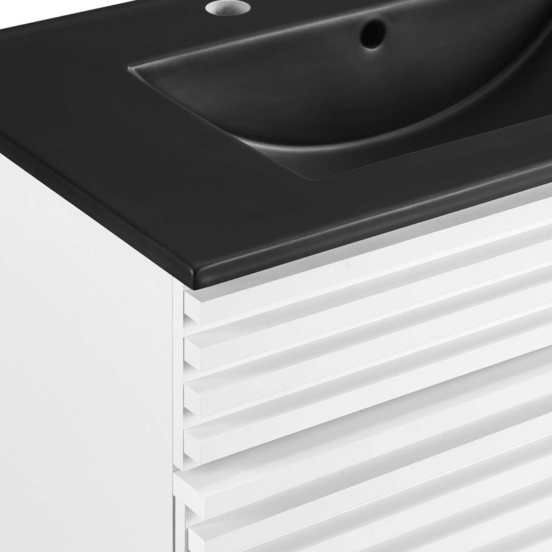 Meuble-lavabo 30 po Render par Modway, Blanc / noir