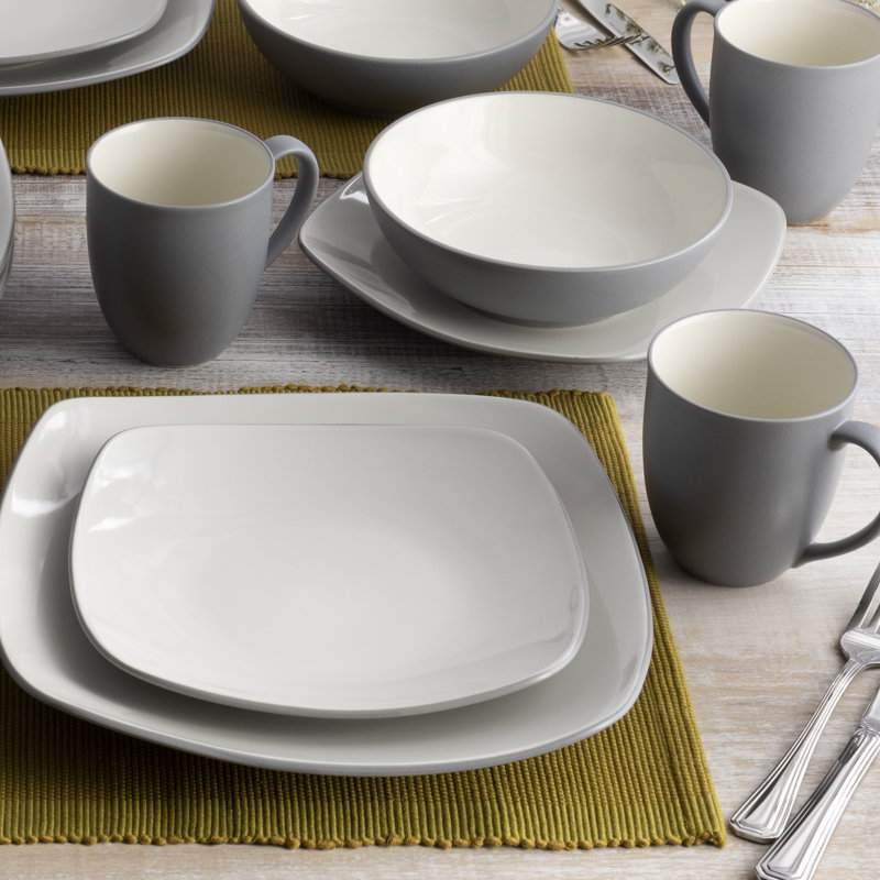 Noritake Colorwave Square Dinner Plates, 10-3/4", Slate