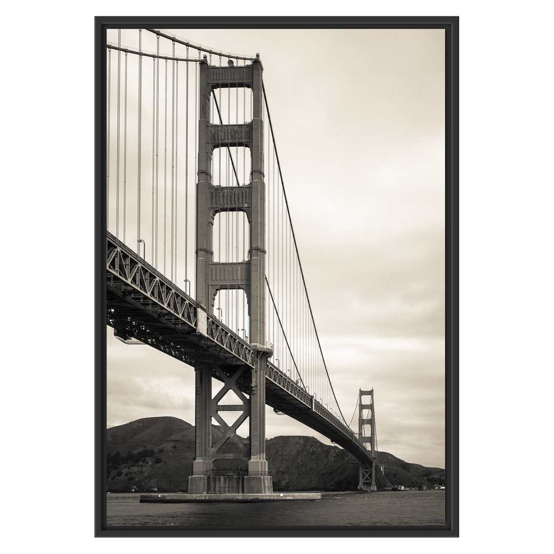 Gerahmtes Wandbild Blick auf Brücke in San Francisco