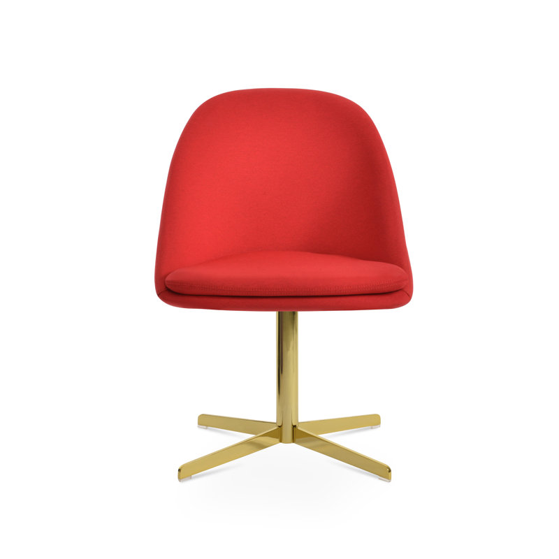 Avanos 4 Star Swivel Side Chair, Era Red, Gold