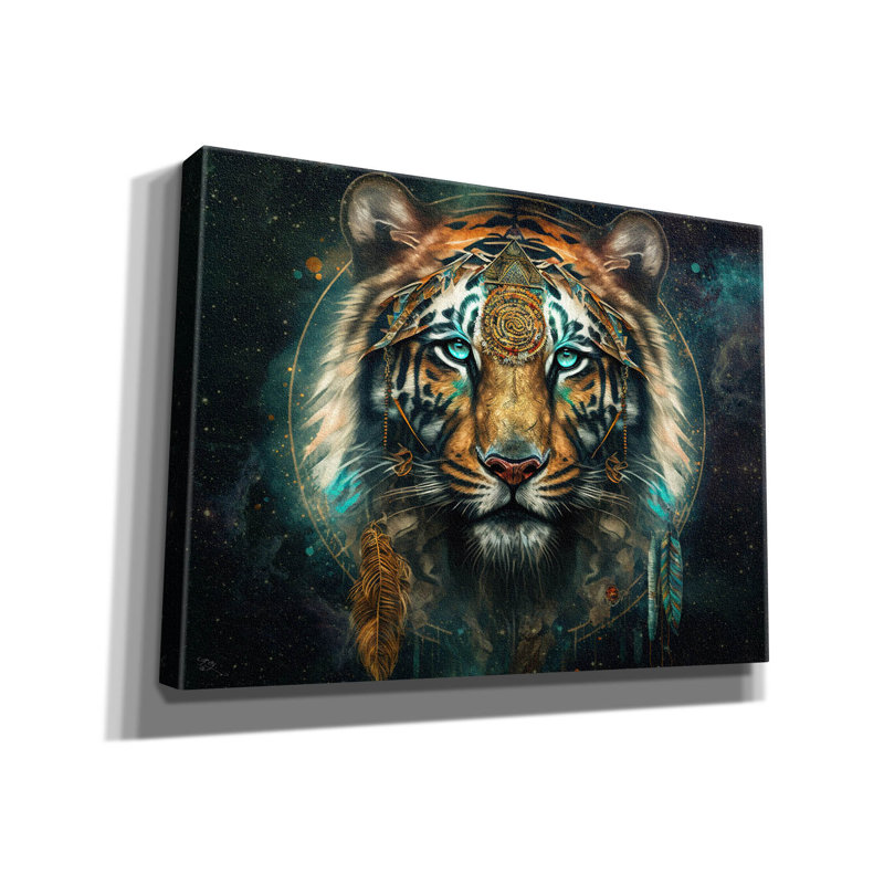 «Spirit Tiger» par Cameron Gray, art mural sur toile, H 40 po x l 54 po x P 1,5 po